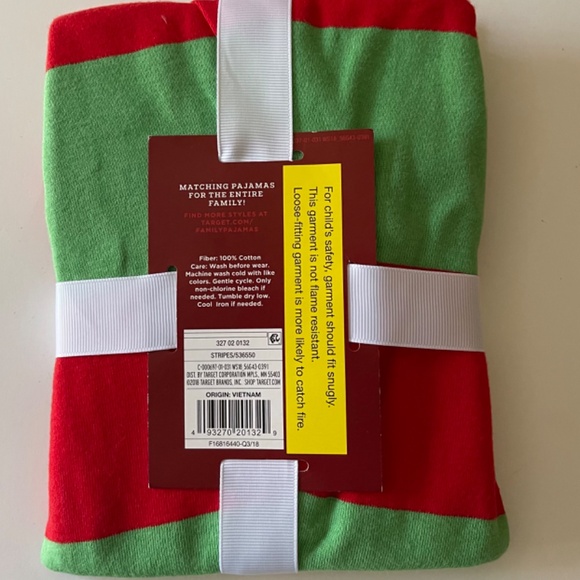 Wondershop Family Pajamas Rugby Stripe 2 piece Pajama Set Christmas - Picture 4 of 4